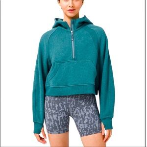 Lululemon scuba 1/2 zip hoodie teal